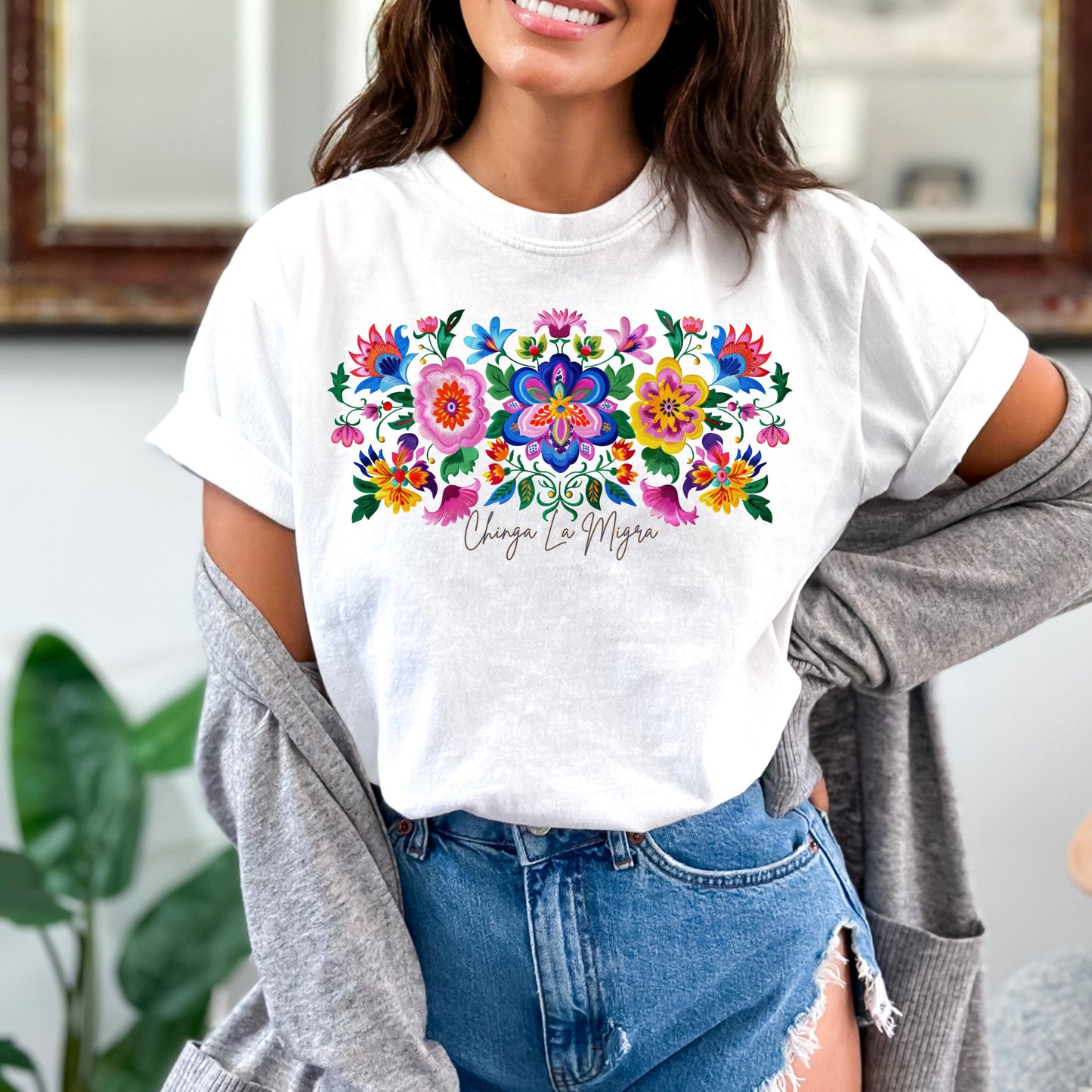 Chinga La Migra Floral Shirt