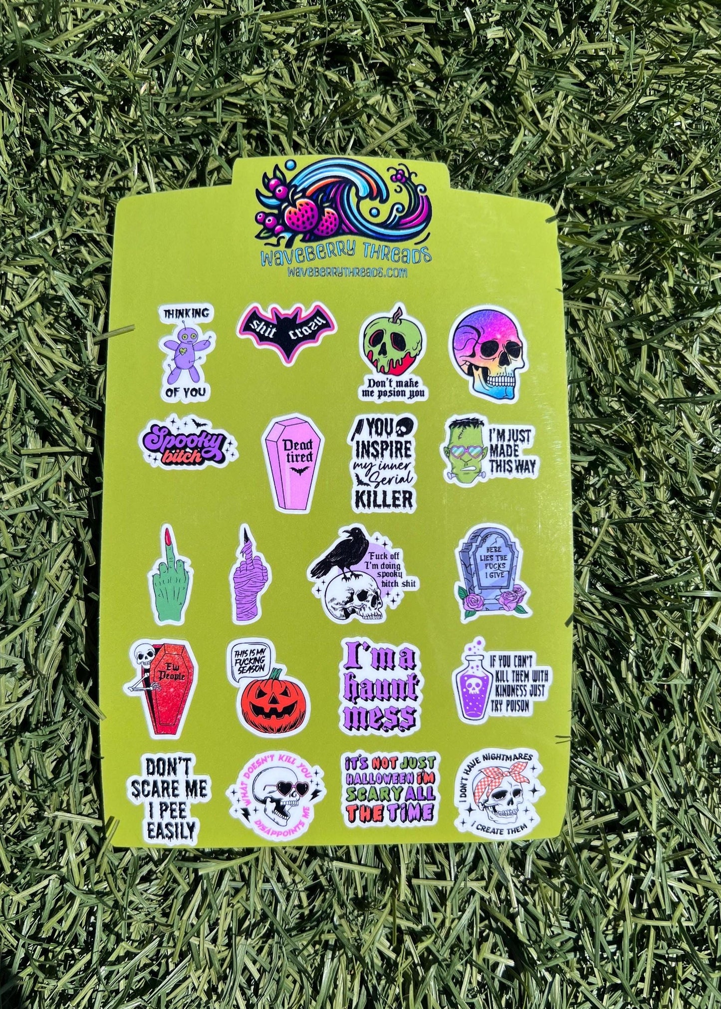 Halloween Sticker Sheet | Spooky & Funny Mini Stickers | 20pcs | Journaling, Laptop, Water Bottle, Scrapbook Stickers