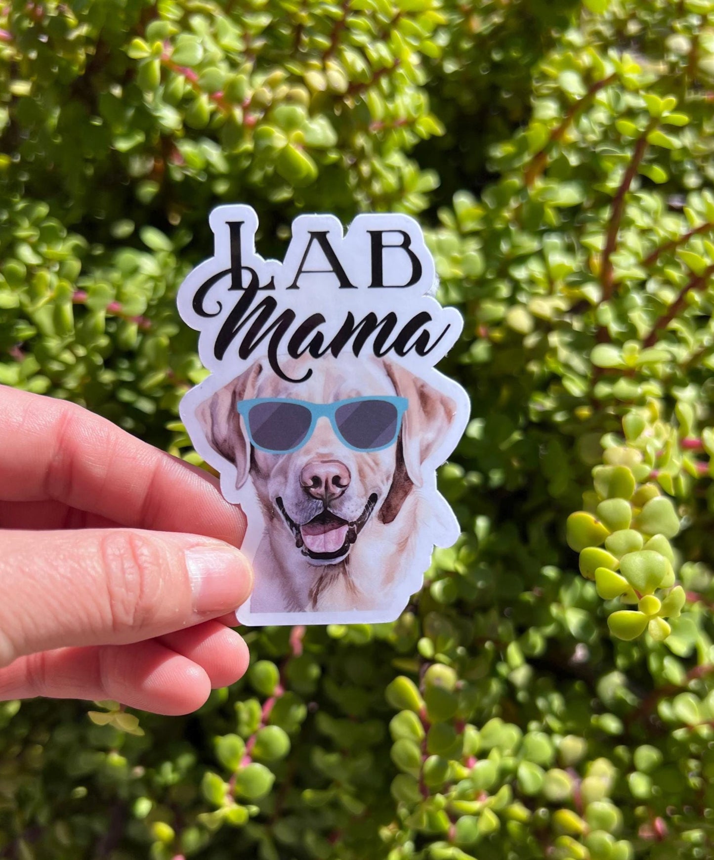 Lab Mama Sticker – Yellow or Chocolate Lab Dog Mom Decal, Water-Resistant Vinyl, 2" or 3" Labrador Lover Gift for Dog Moms