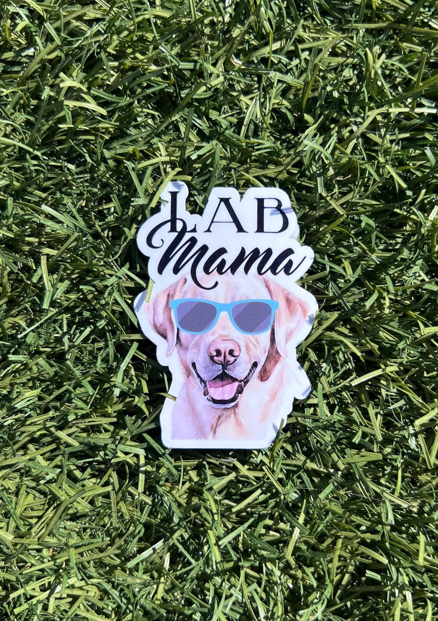 Lab Mama Sticker – Yellow or Chocolate Lab Dog Mom Decal, Water-Resistant Vinyl, 2" or 3" Labrador Lover Gift for Dog Moms