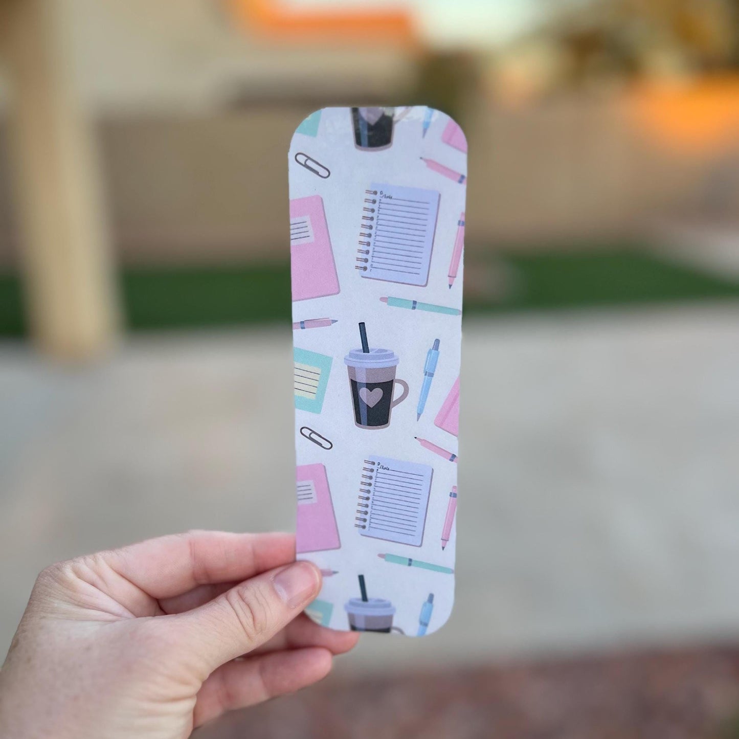 Cozy Coffee & Books Bookmark Set β Aesthetic Reading Accessories, Water-Resistant Bookmarks, Pastel Book Lover Gifts