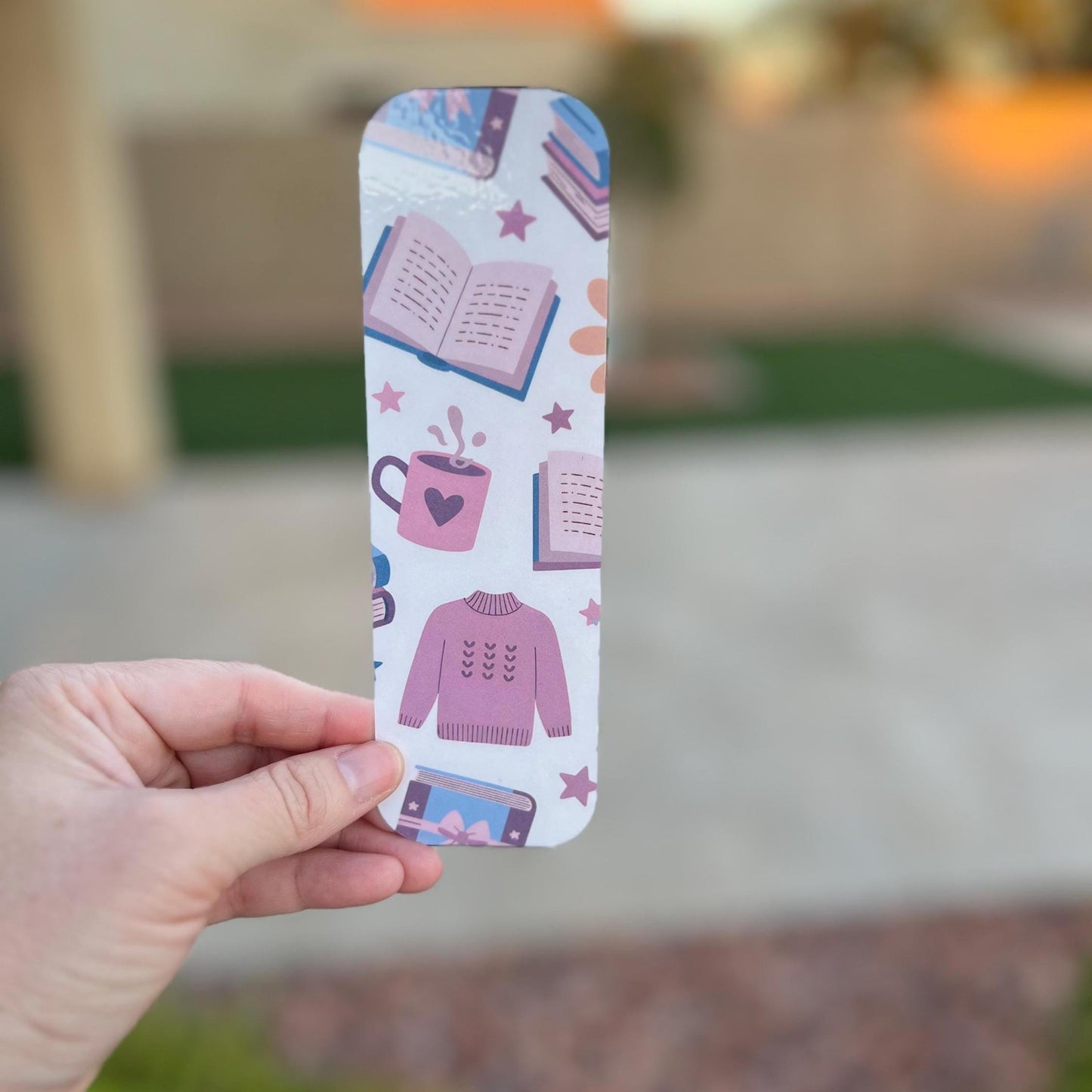 Cozy Coffee & Books Bookmark Set β Aesthetic Reading Accessories, Water-Resistant Bookmarks, Pastel Book Lover Gifts