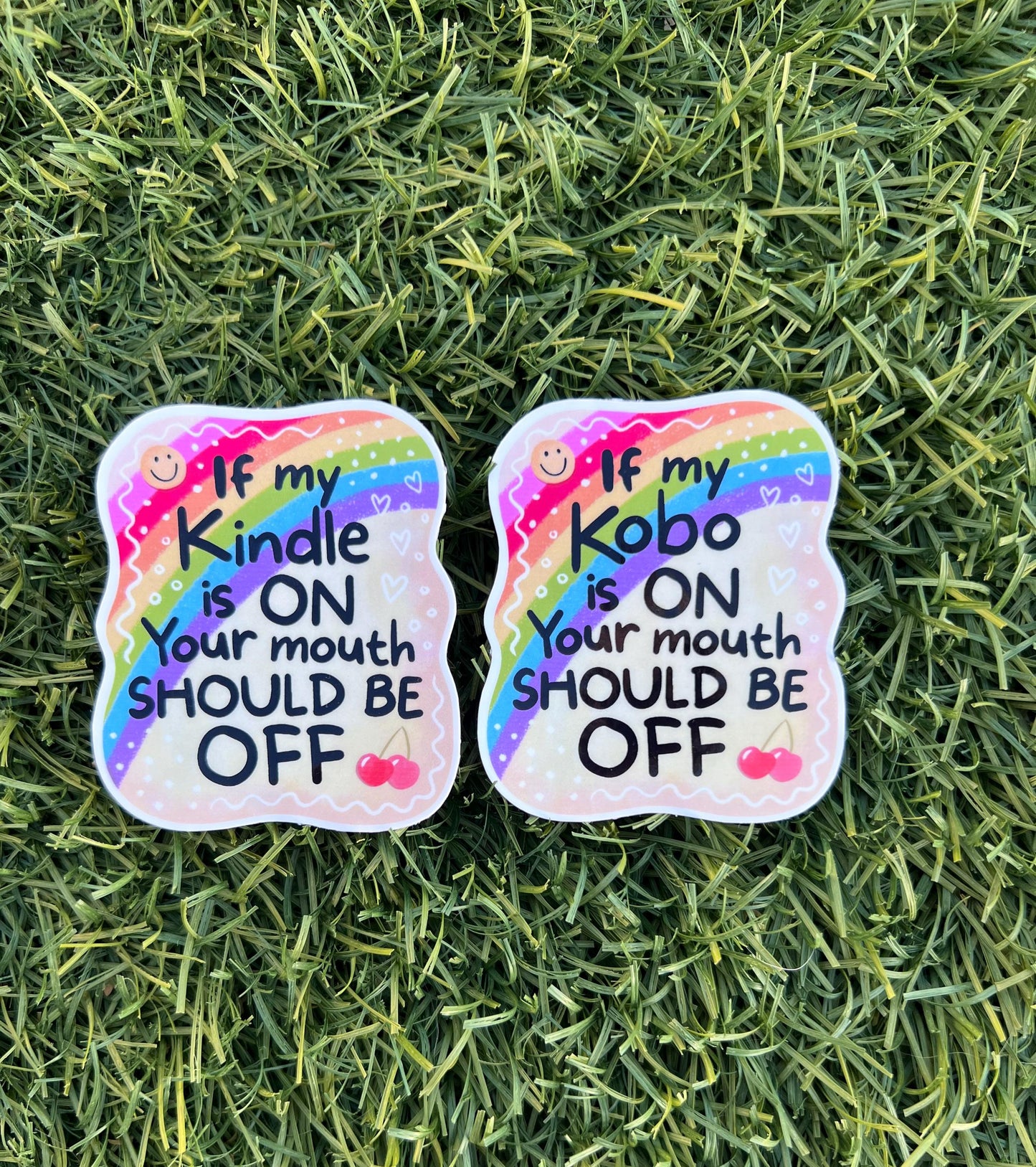 If My Kindle or Kobo Is On Sticker – Funny Reading Sticker for Book Lovers, Rainbow Bookish Gift, 2" or 3"