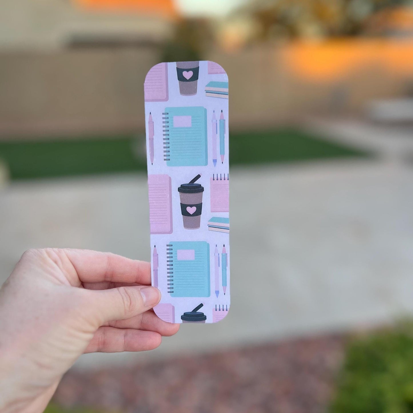 Cozy Coffee & Books Bookmark Set β Aesthetic Reading Accessories, Water-Resistant Bookmarks, Pastel Book Lover Gifts