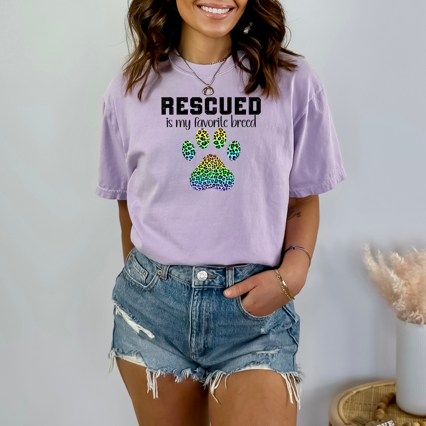 Rescued Is My Favorite Breed T-Shirt - WaveBerry Threads