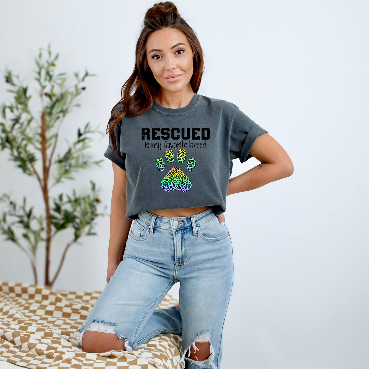 Rescued Is My Favorite Breed T-Shirt - WaveBerry Threads