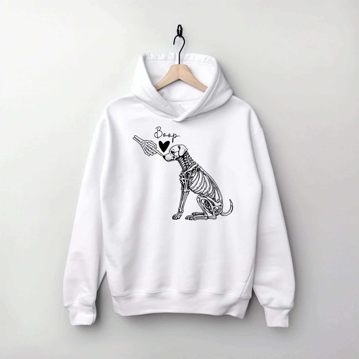 Skeleton Dog Boop Halloween Hoodie - WaveBerry Threads