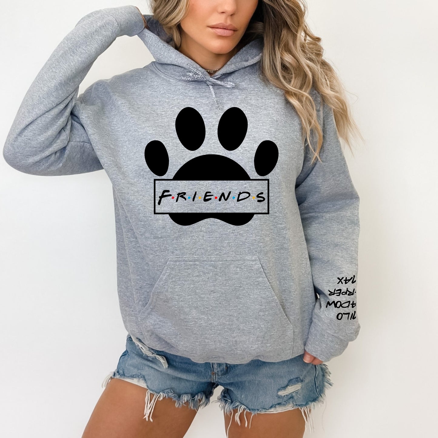 Personalized Friends Paw Print Hoodie Sweatshirt - WaveBerry Threads