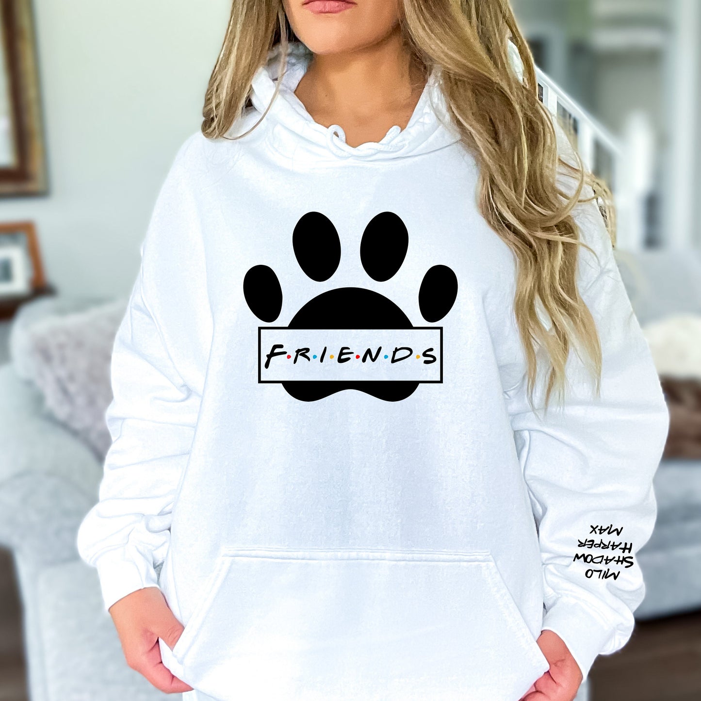 Personalized Friends Paw Print Hoodie Sweatshirt - WaveBerry Threads