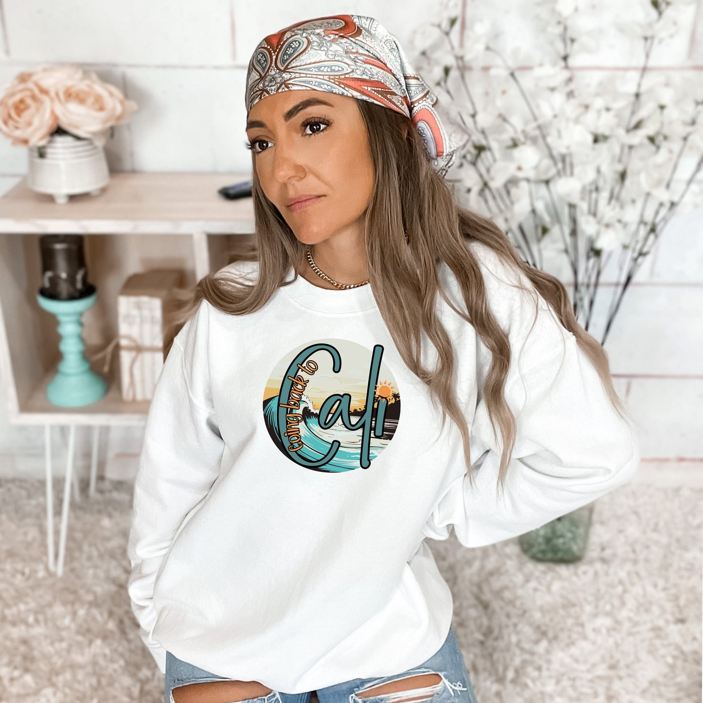 Going Back to Cali Biggie Crewneck Sweatshirt - WaveBerry Threads