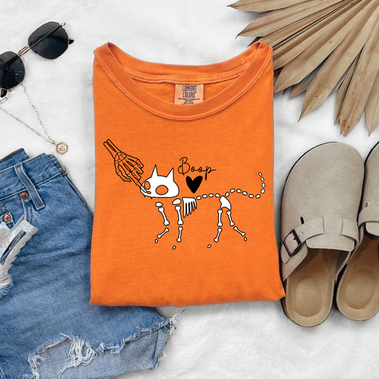 Skeleton Cat Boop Halloween T-Shirt