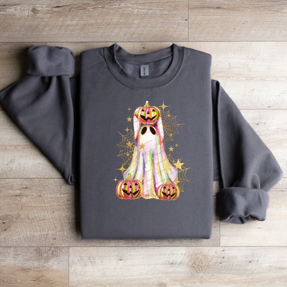 Glitter Ghost Pumpkin Crewneck Sweatshirt