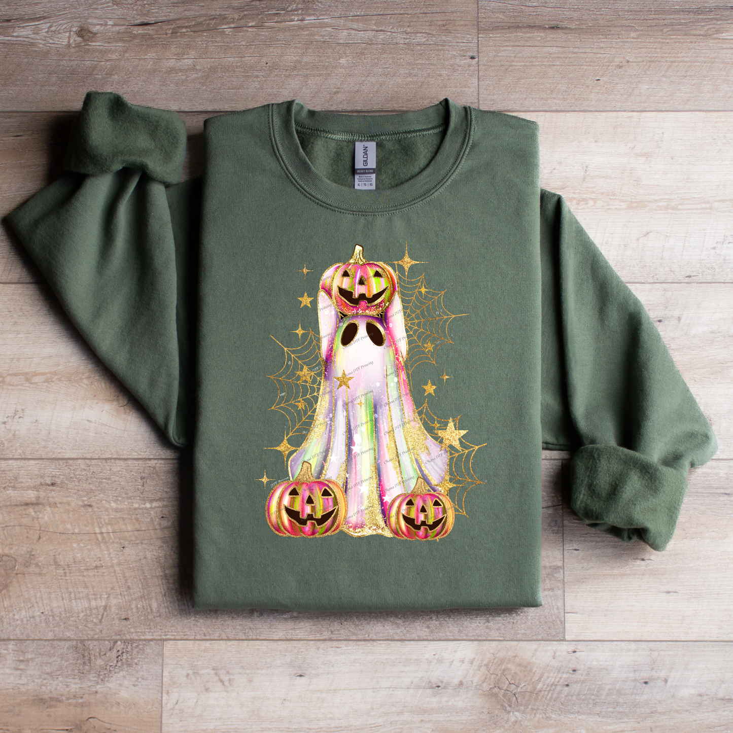 Glitter Ghost Pumpkin Crewneck Sweatshirt