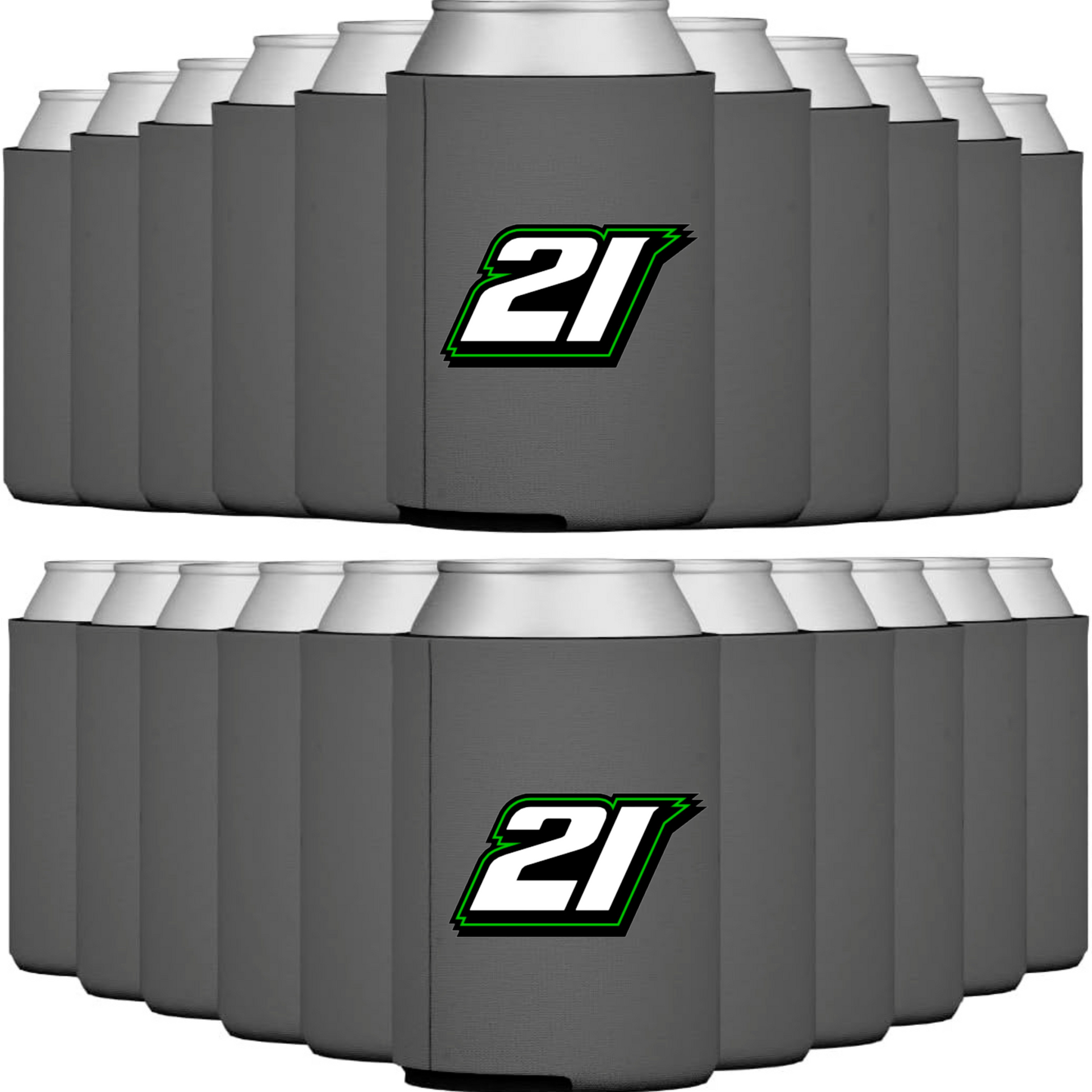 Team 21 - Koozie - Charcoal Grey - WaveBerry Threads