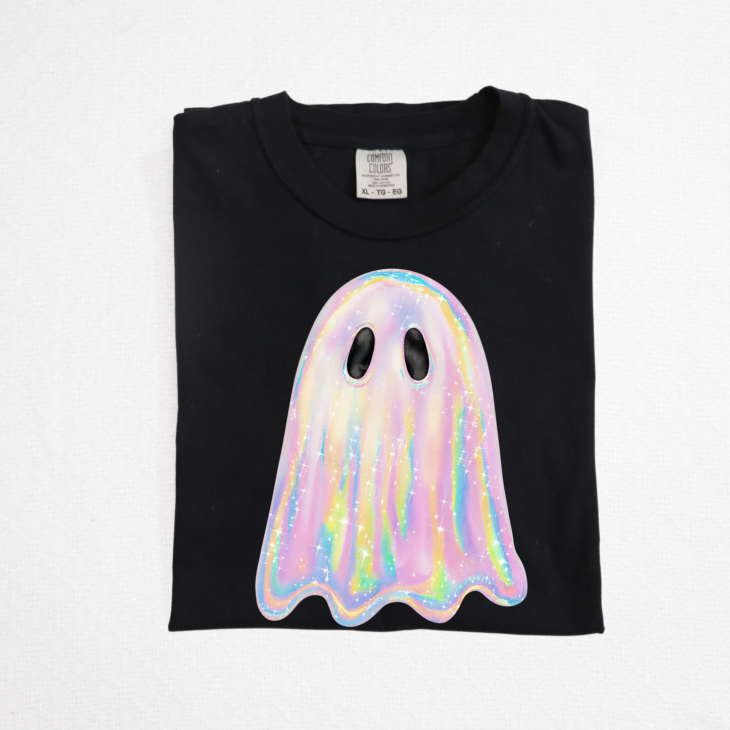 Sparkly Holographic Ghost T-Shirt - WaveBerry Threads