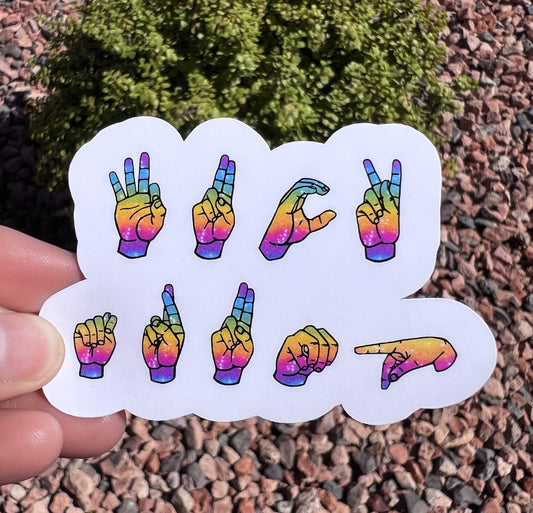 Subtle F*ck Trump ASL Rainbow Sticker