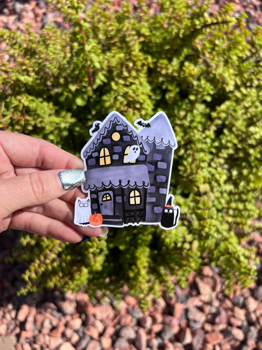 Spooky Season Haunted House Sticker