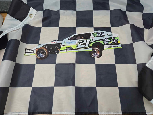 Team 21 - Checkered Flag [2x3 ft.] - WaveBerry Threads