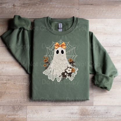 Floral Ghost Floral Lace Sweatshirt - WaveBerry Threads