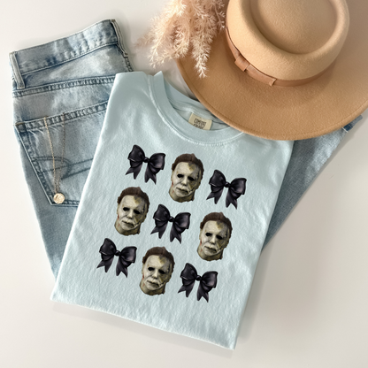 Michael Myers Mask & Bow T-Shirt