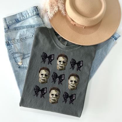 Michael Myers Mask & Bow T-Shirt