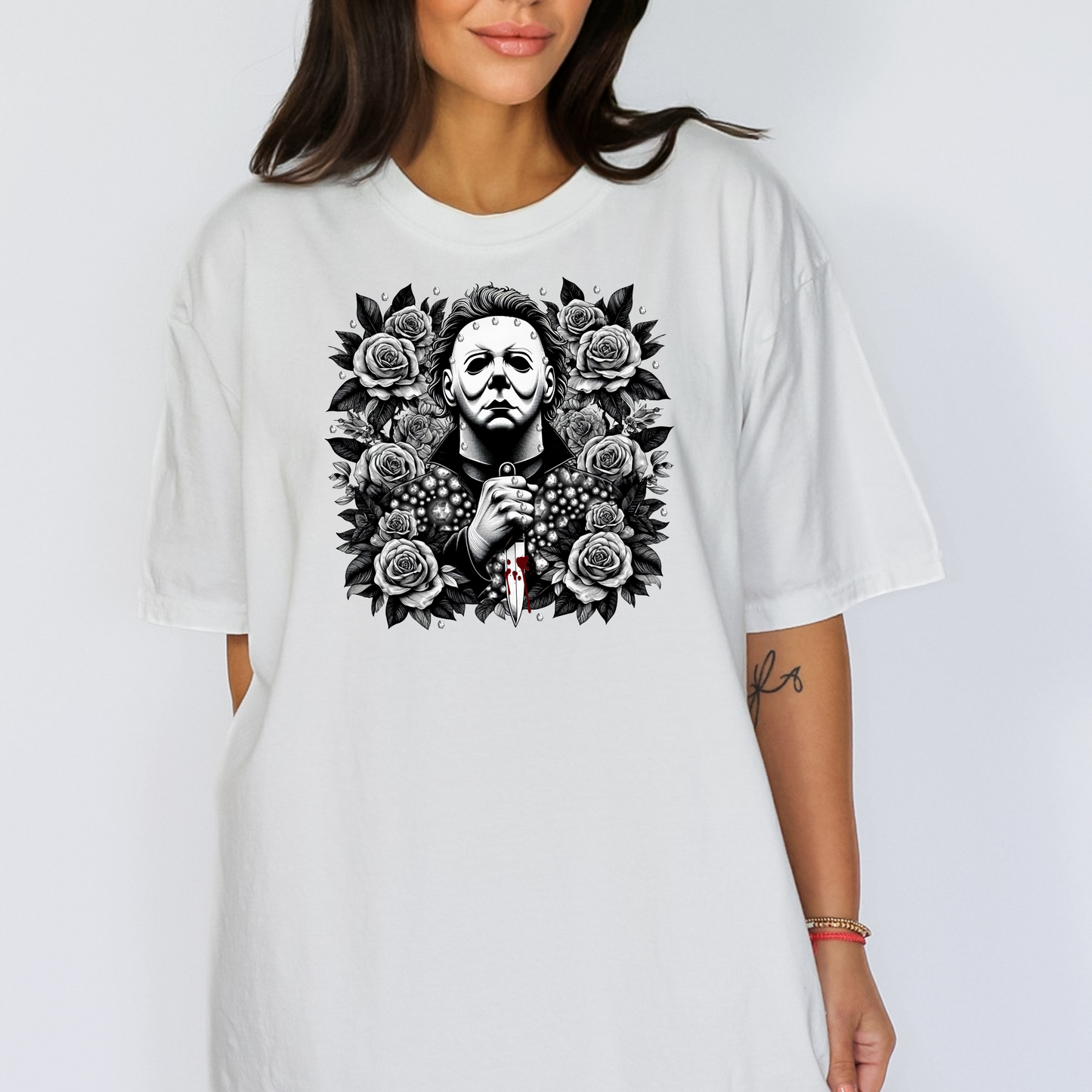 Michael Myers Floral T-Shirt