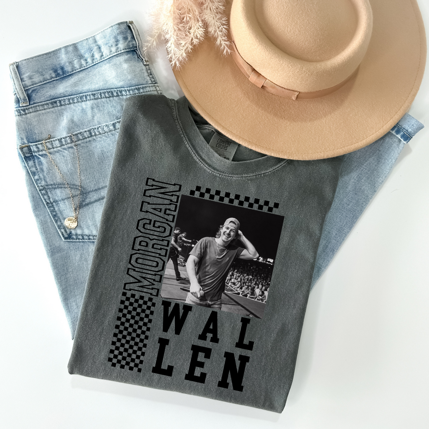 Morgan Wallen Retro Checkered T-Shirt - WaveBerry Threads