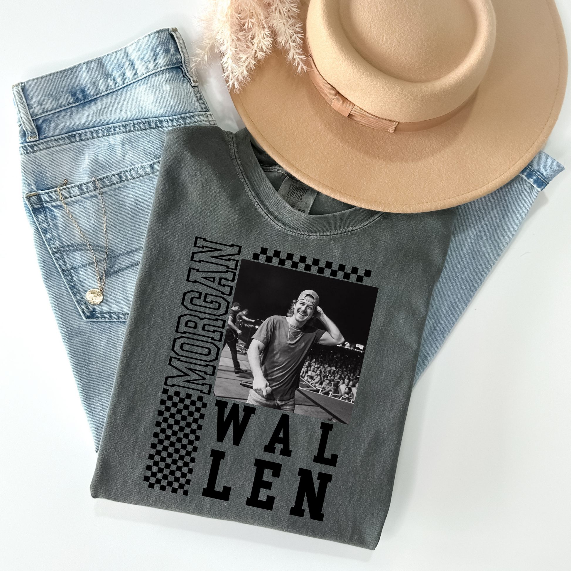 Morgan Wallen Retro Checkered T-Shirt - WaveBerry Threads