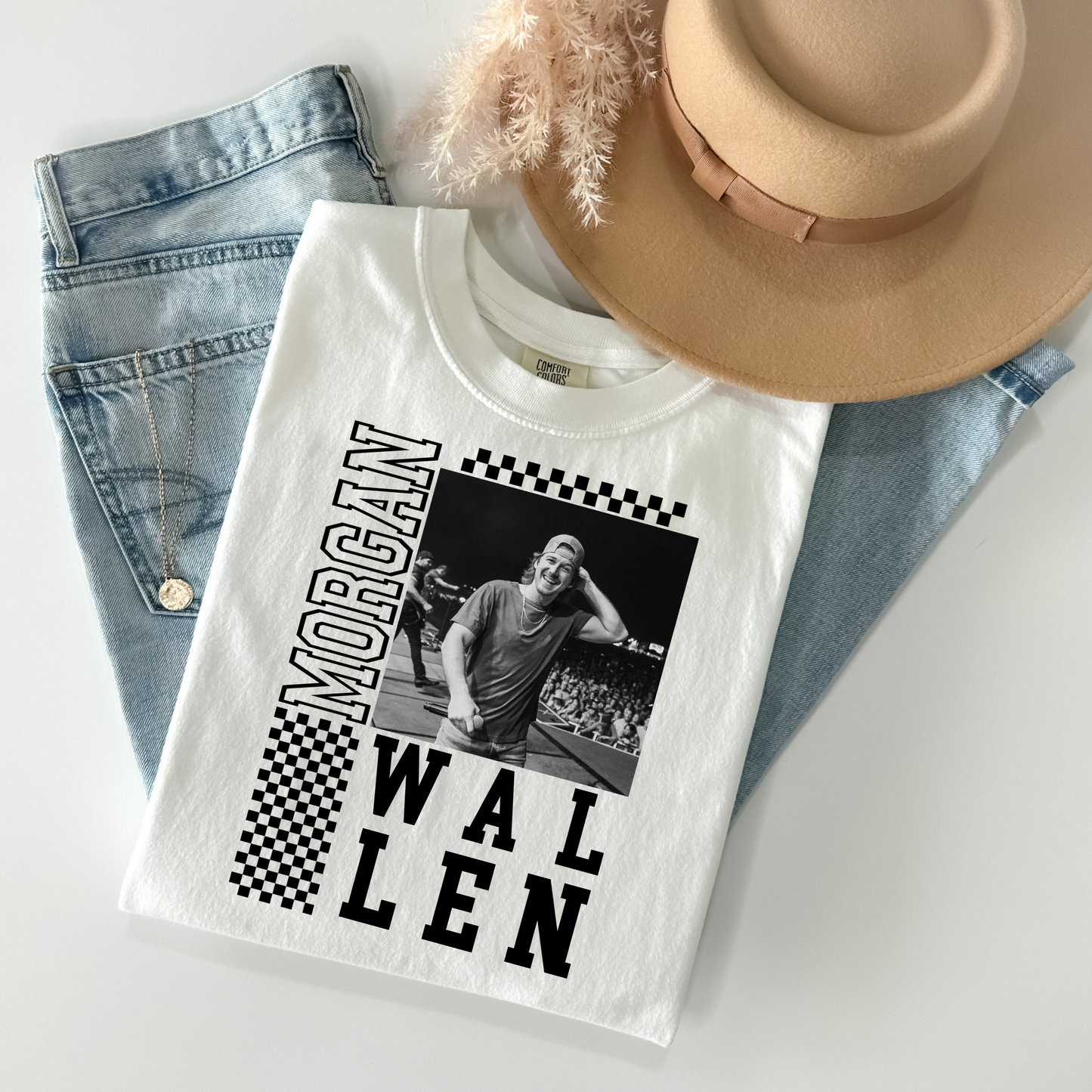 Morgan Wallen Retro Checkered T-Shirt - WaveBerry Threads