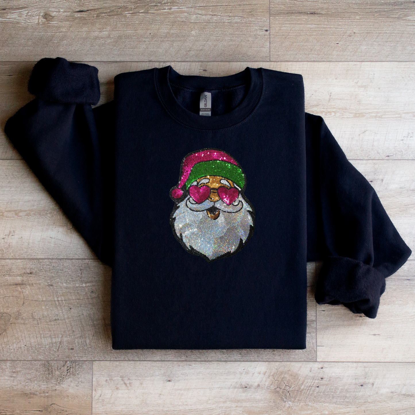 Sequin Santa Claus Crewneck Sweatshirt - WaveBerry Threads