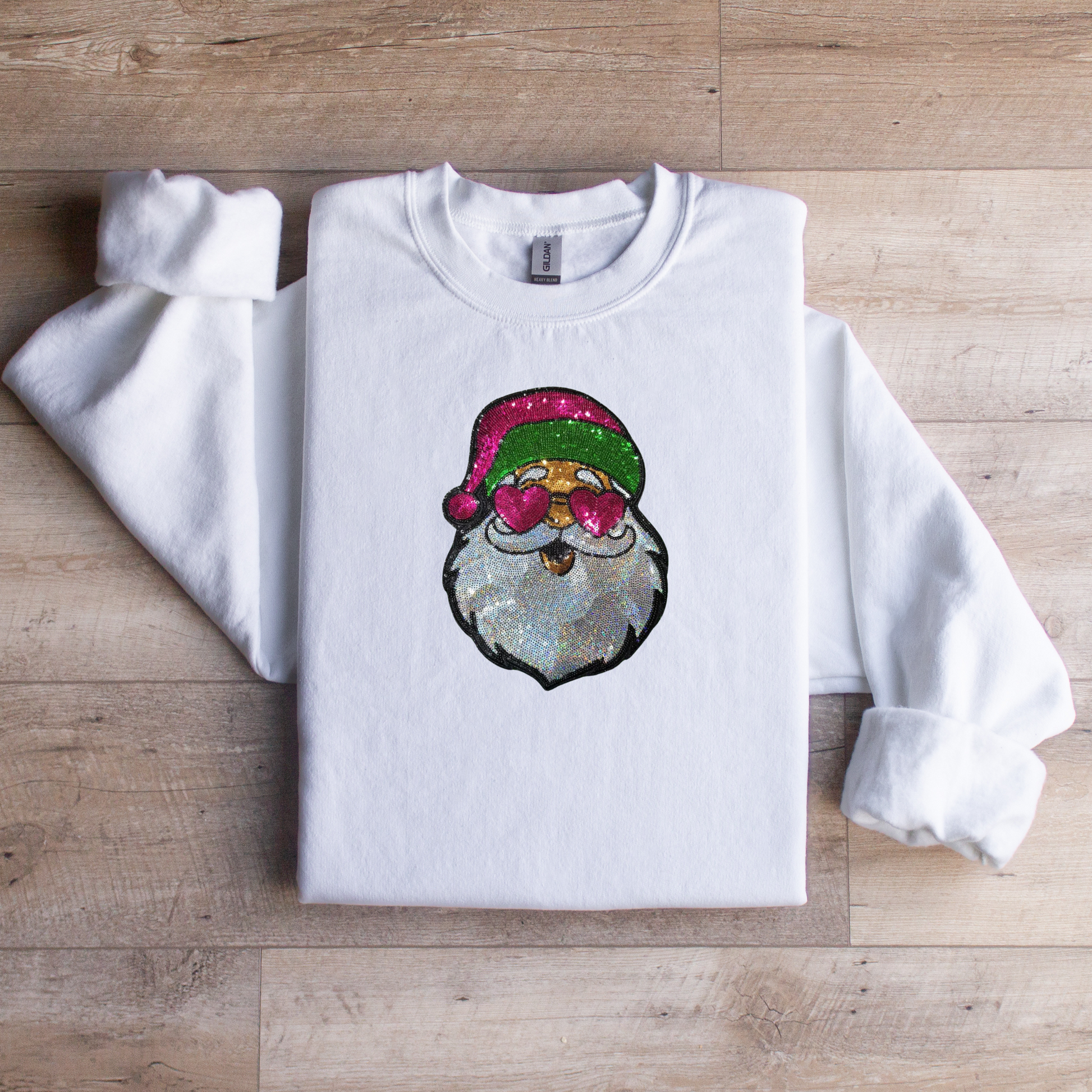 Sequin Santa Claus Crewneck Sweatshirt - WaveBerry Threads