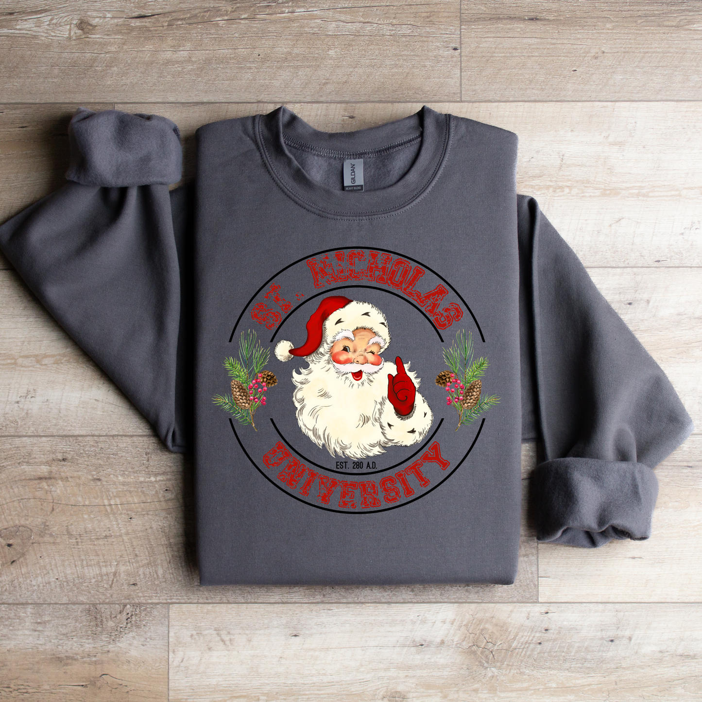 Vintage Santa Crewneck Sweatshirt - WaveBerry Threads