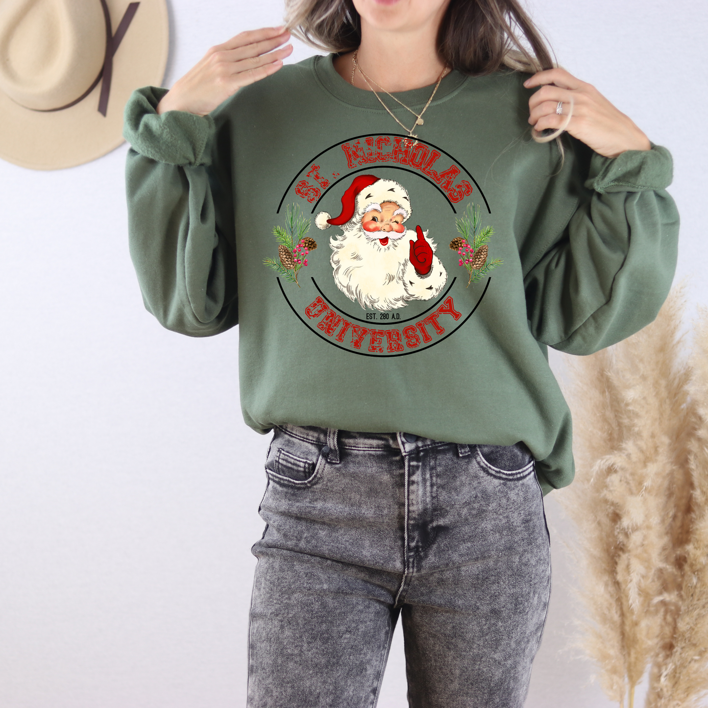 Vintage Santa Crewneck Sweatshirt - WaveBerry Threads