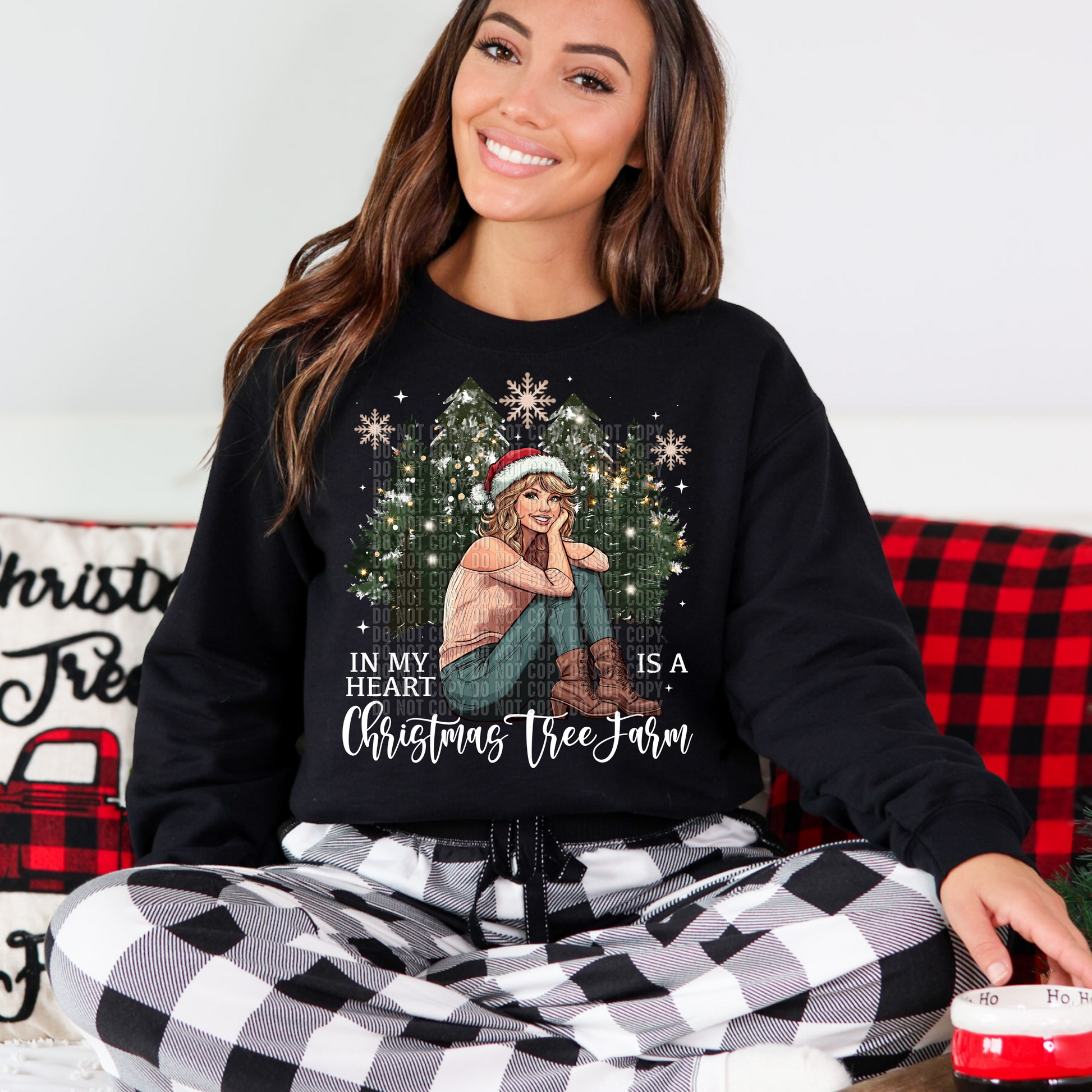 Merry Swiftmas Christmas Tree Farm Crewneck Sweatshirt - WaveBerry Threads