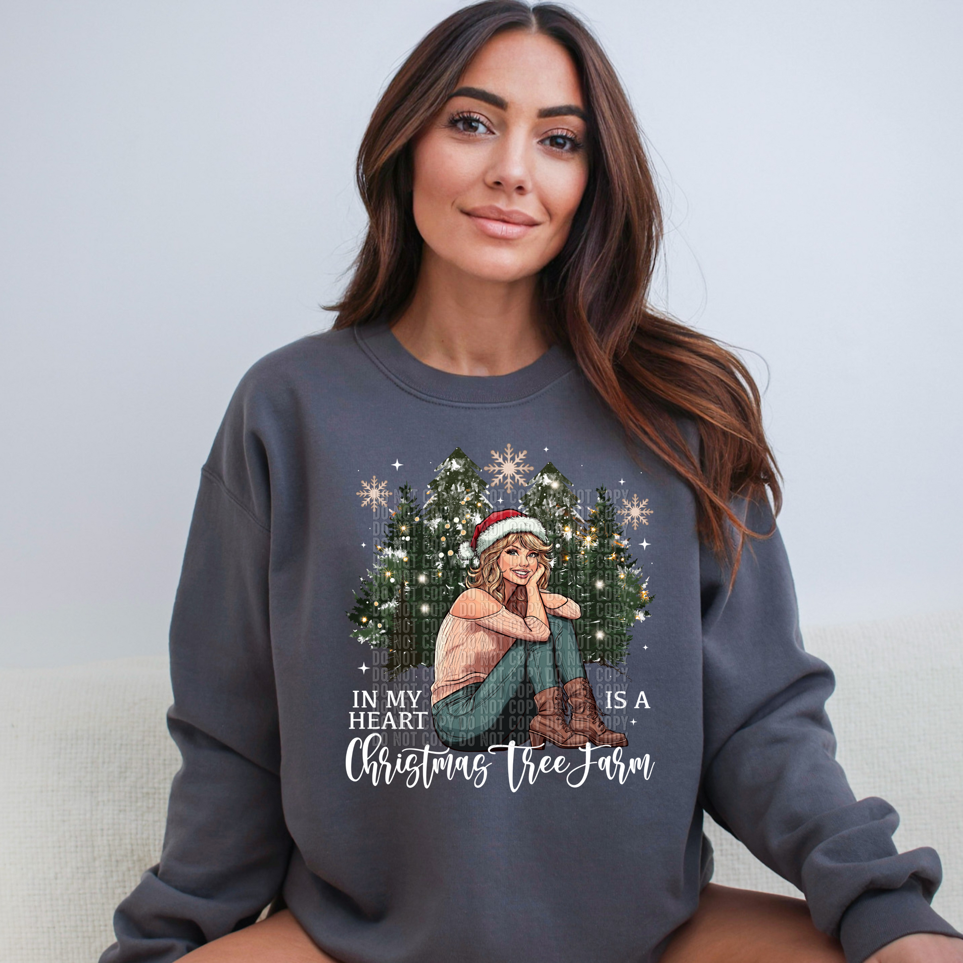 Merry Swiftmas Christmas Tree Farm Crewneck Sweatshirt - WaveBerry Threads