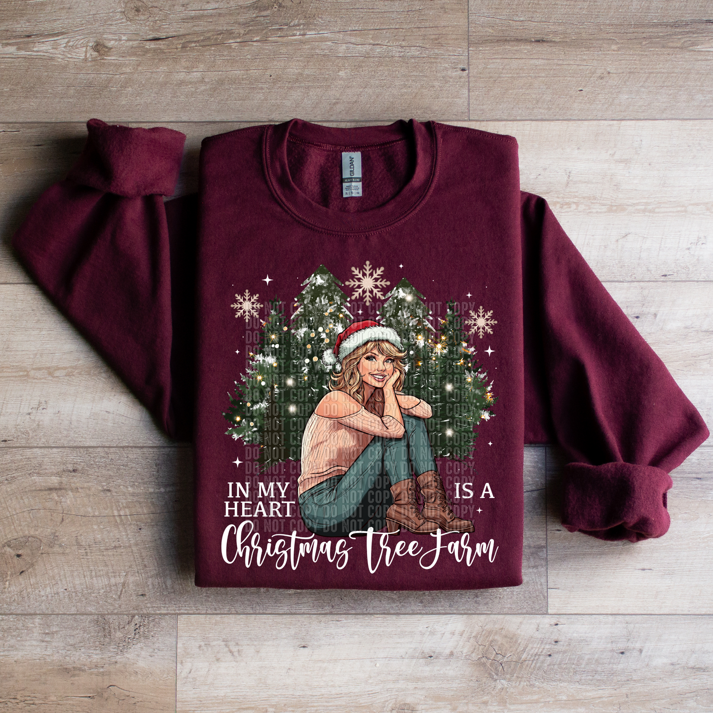 Merry Swiftmas Christmas Tree Farm Crewneck Sweatshirt - WaveBerry Threads