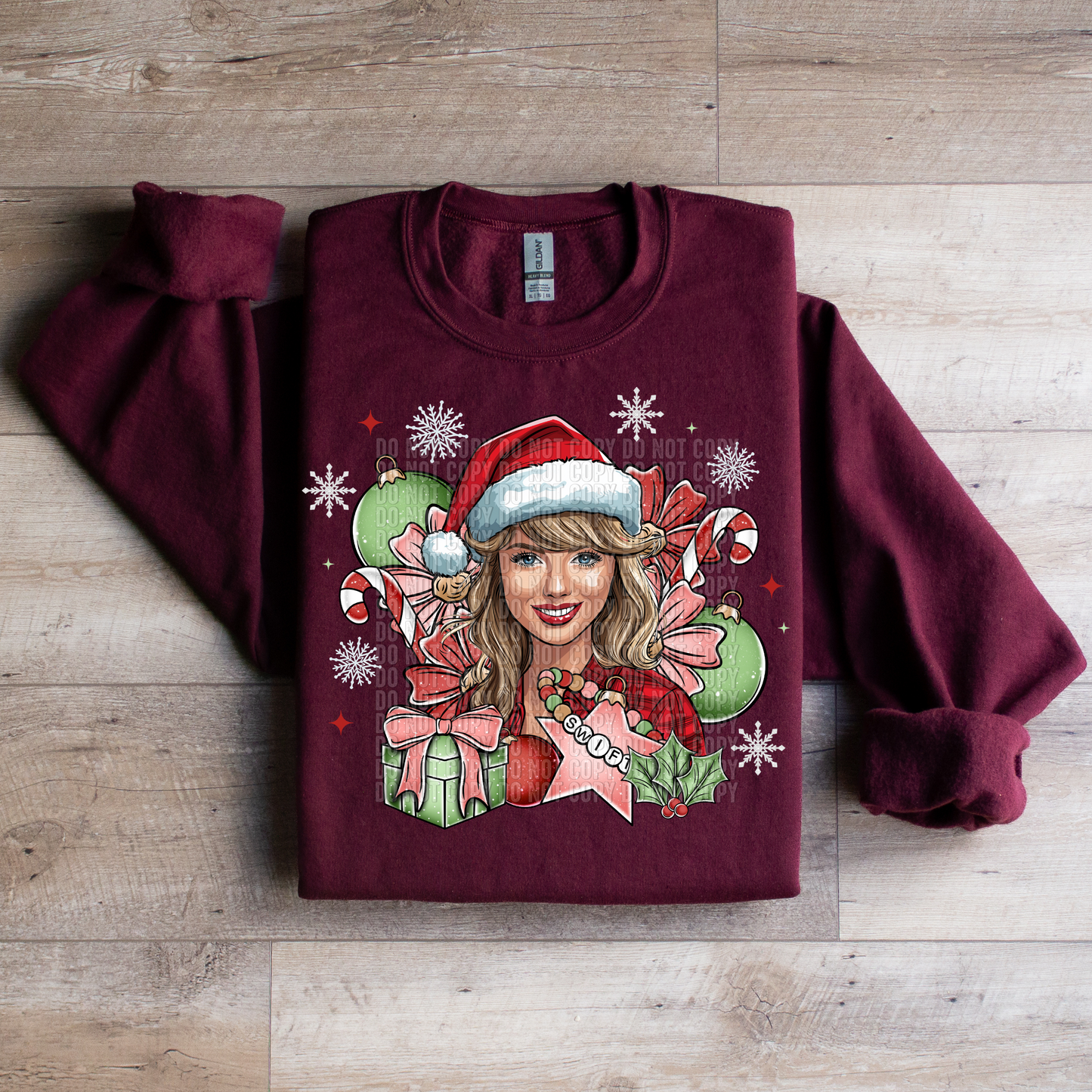 Merry Swiftmas Friendship Bracelet Crewneck Sweatshirt - WaveBerry Threads