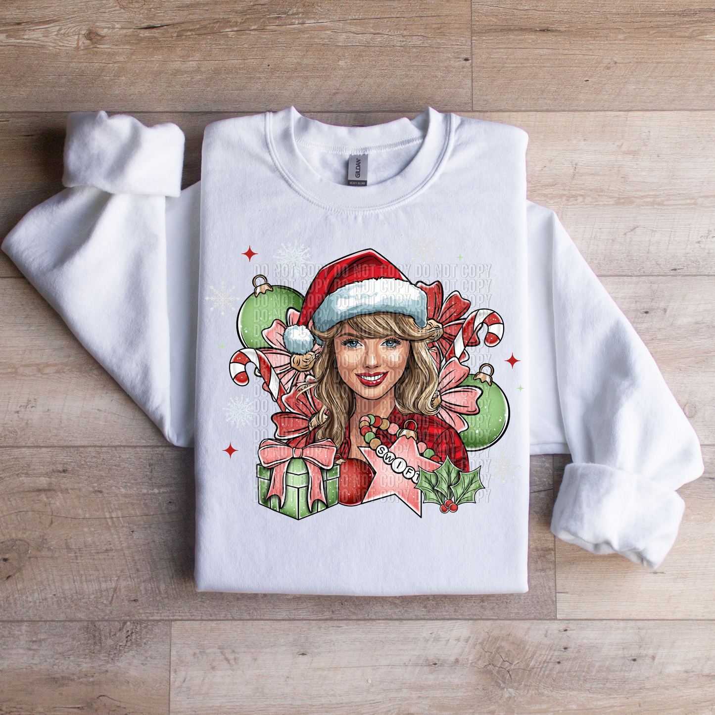 Merry Swiftmas Friendship Bracelet Crewneck Sweatshirt - WaveBerry Threads