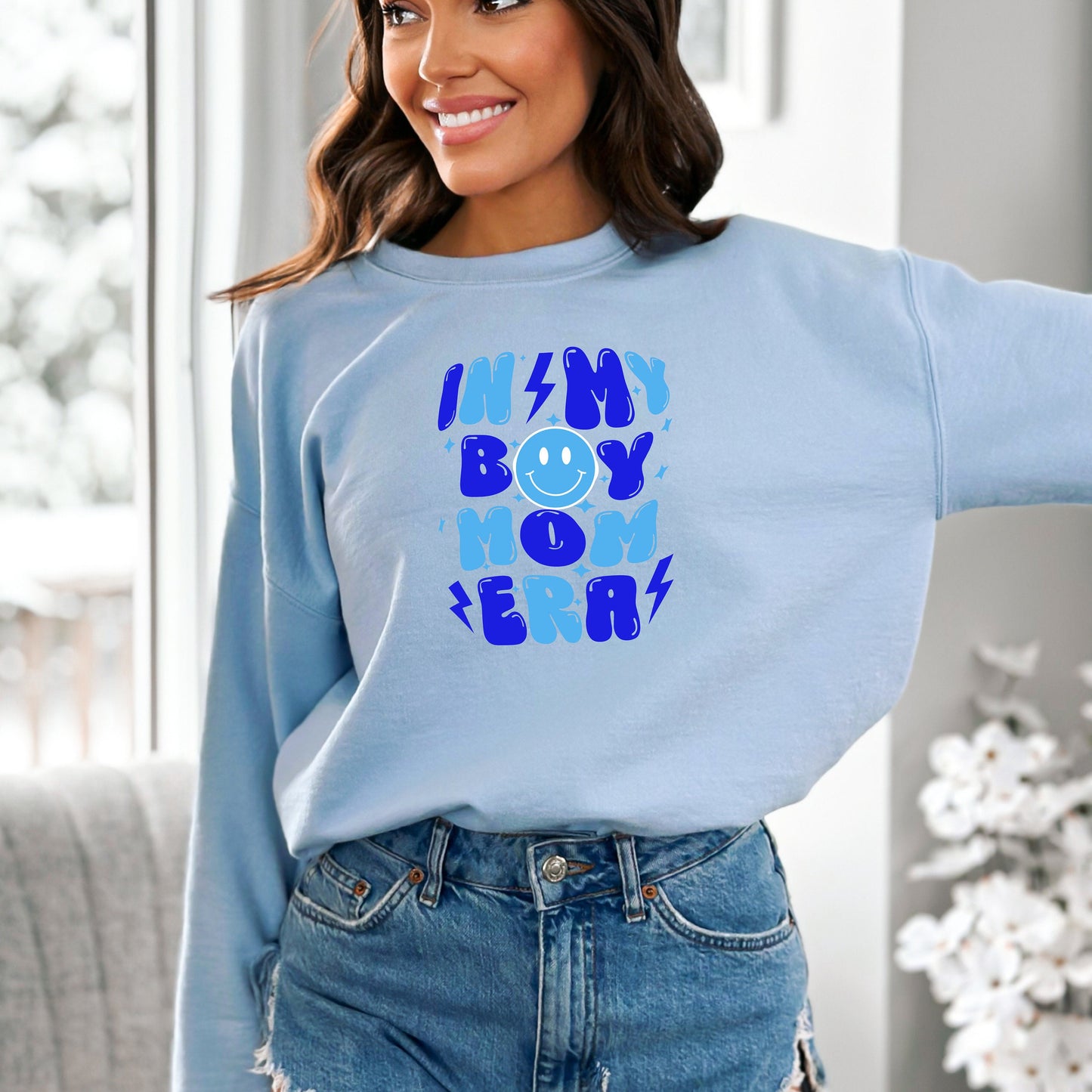 In My Boy Mom Era Crewneck Sweatshirt - WaveBerry Threads