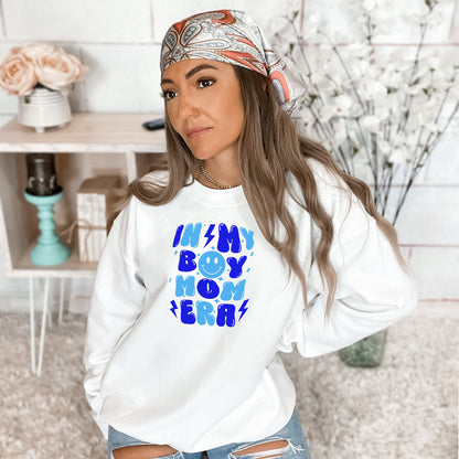 In My Boy Mom Era Crewneck Sweatshirt - WaveBerry Threads