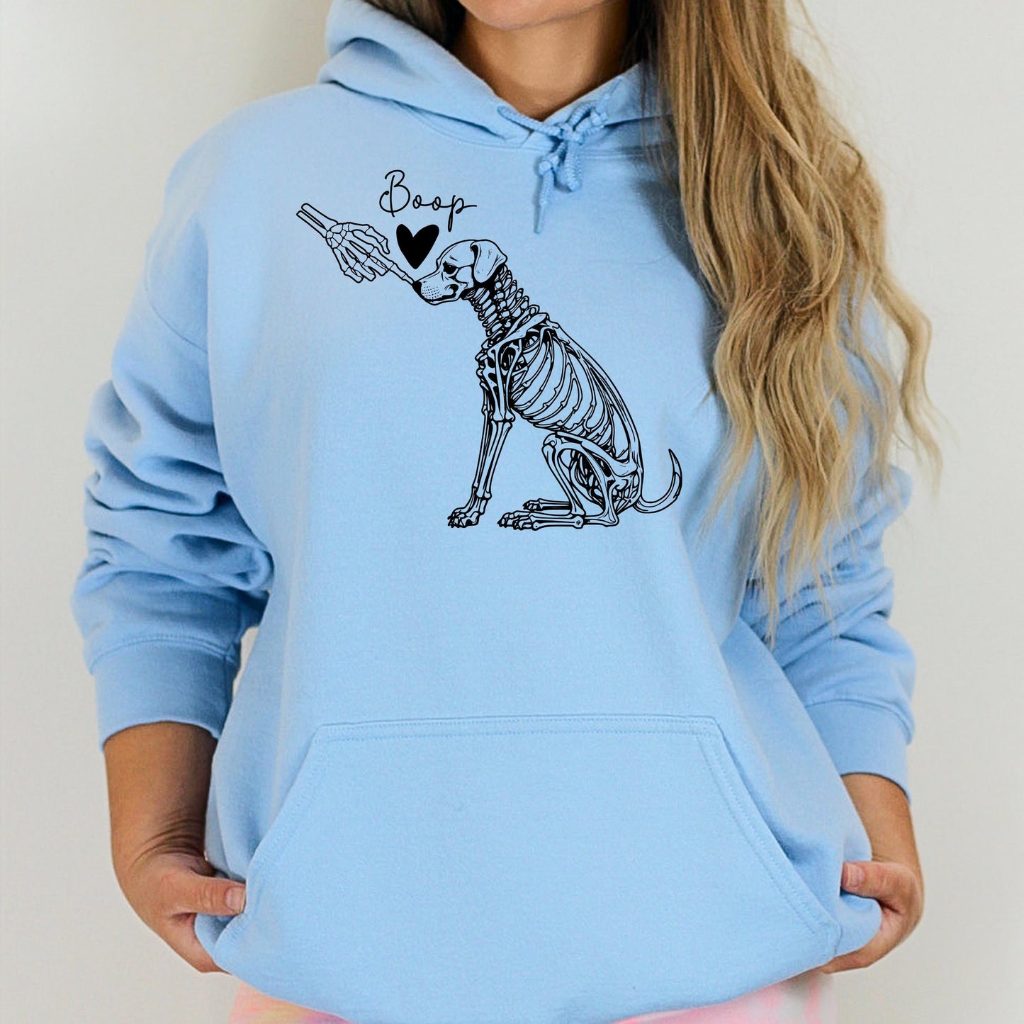 Skeleton Dog Boop Halloween Hoodie