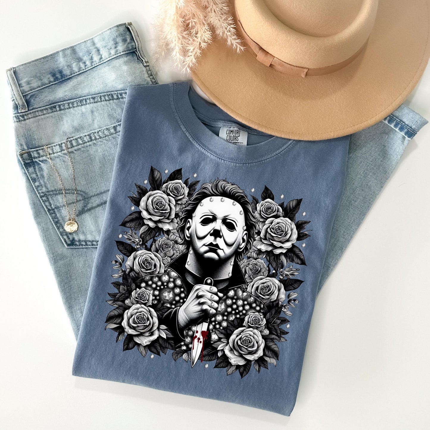 Michael Myers Floral T-Shirt