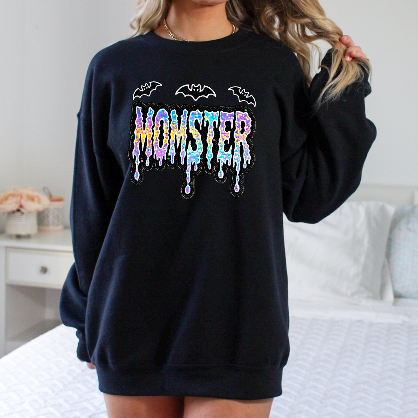 Momster Halloween Crewneck Sweatshirt - WaveBerry Threads