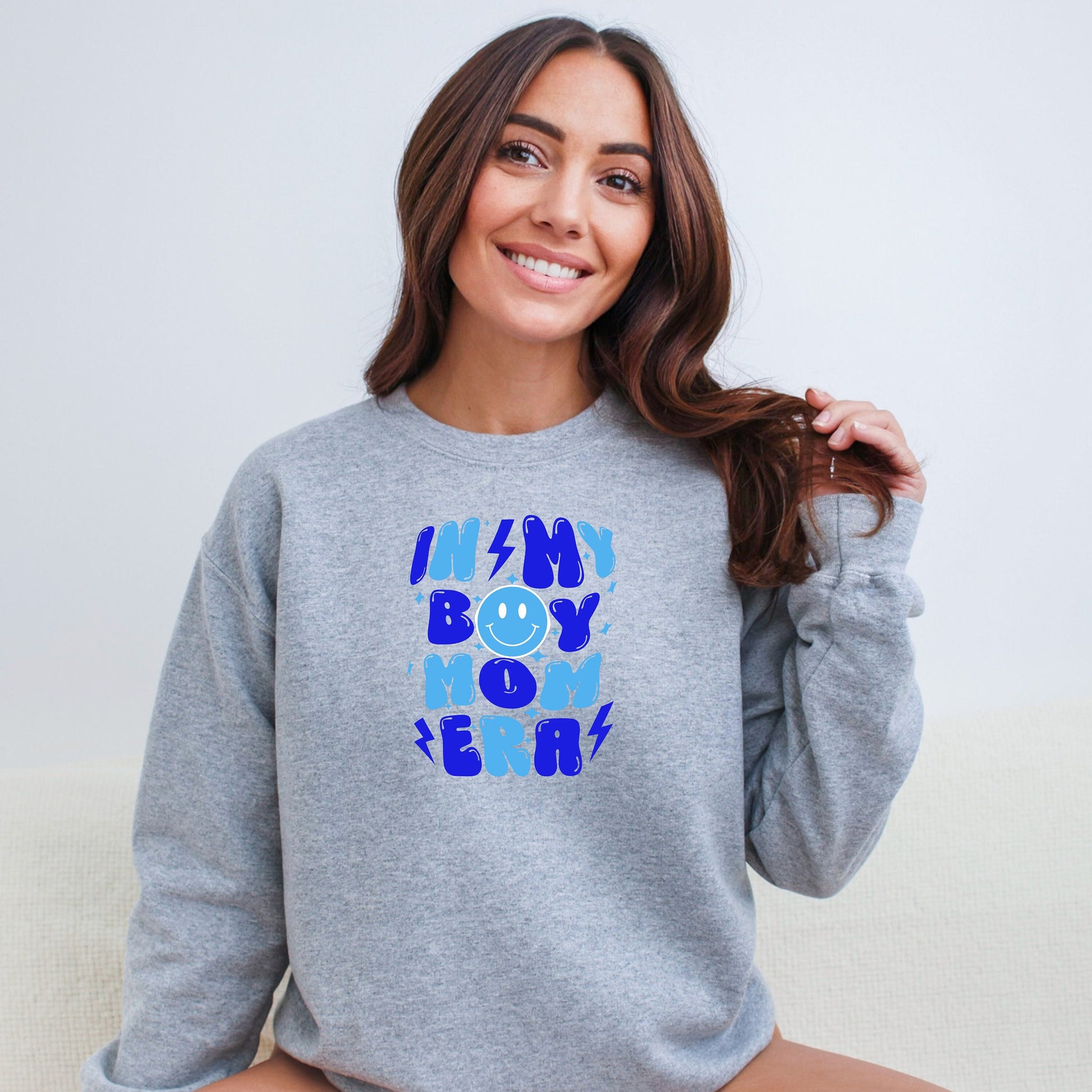 In My Boy Mom Era Crewneck Sweatshirt - WaveBerry Threads