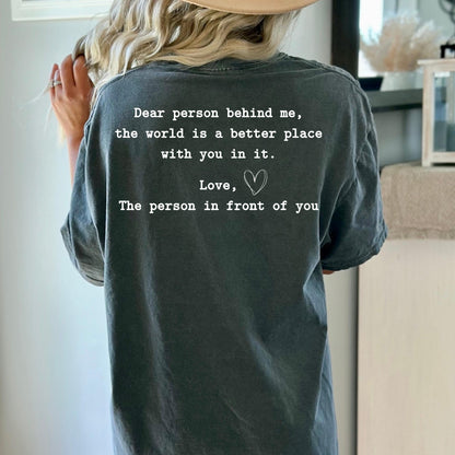 Dear Person Behind Me Suicide Prevention Shirt - WaveBerry Threads