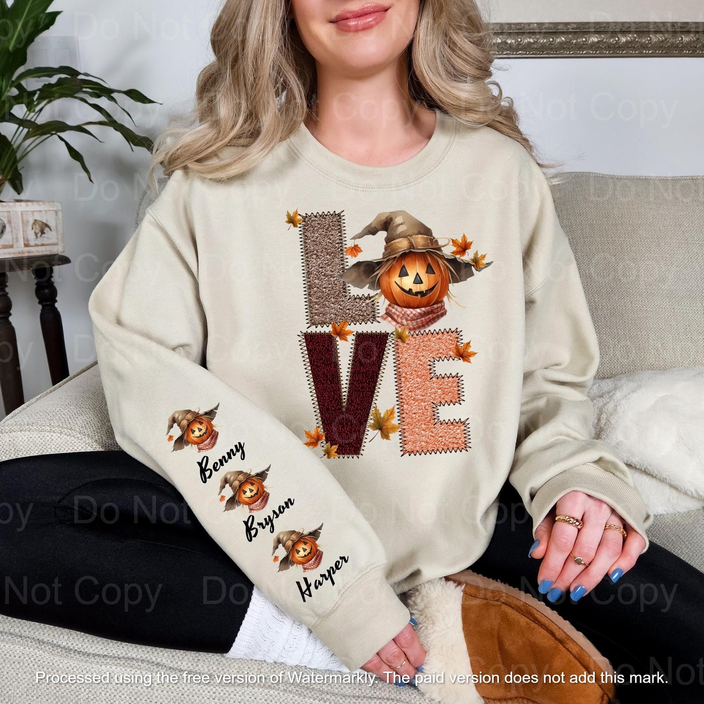 Mom Fall Love Scarecrow Crewneck Sweatshirt