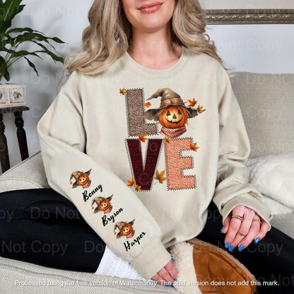 Mom Fall Love Scarecrow Crewneck Sweatshirt