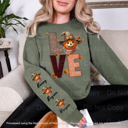 Mom Fall Love Scarecrow Crewneck Sweatshirt