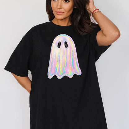 Sparkly Holographic Ghost T-Shirt - WaveBerry Threads