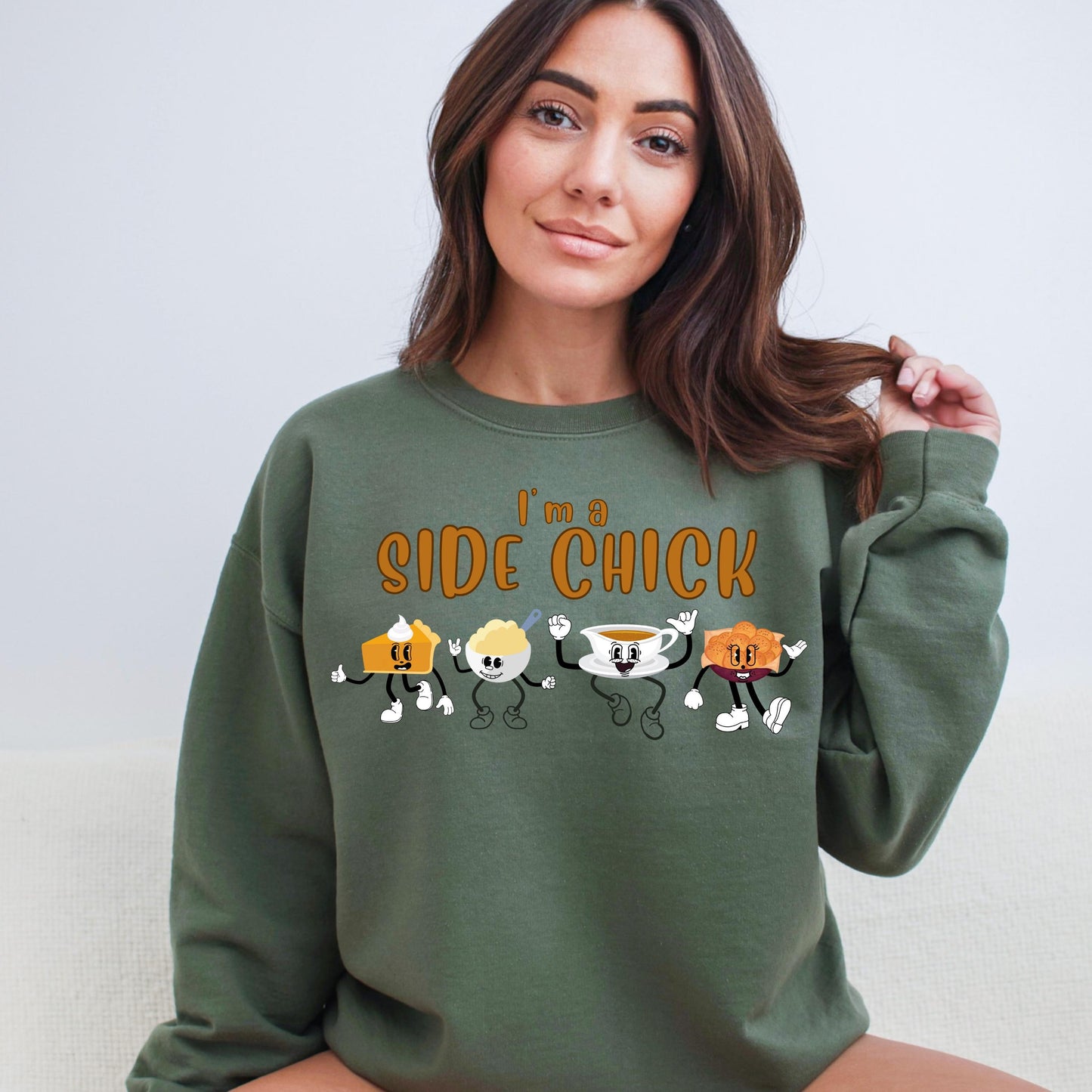 Side Chick Thanksgiving Sweatshirt - WaveBerry Threads